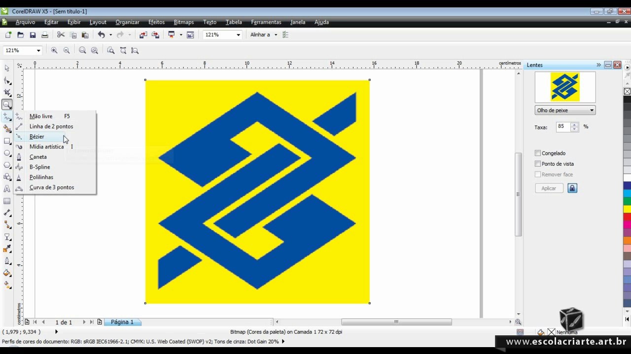 Curso de Corel Draw X5 aula 43 - banco do brasil