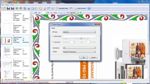 pdf page manager software-rotate,resize and reverse pdf pages