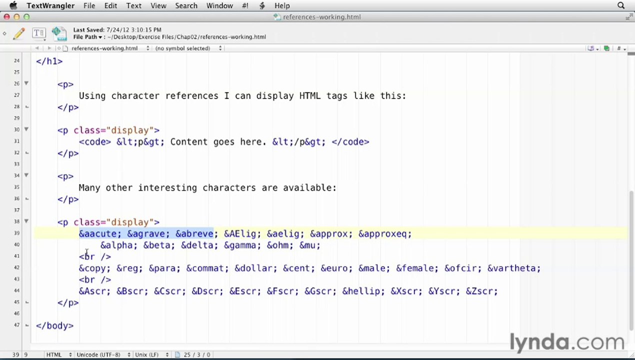 05 - Displaying characters with references