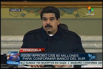 Venezuela aprueba 80 mdd para fondos de Banco del Sur