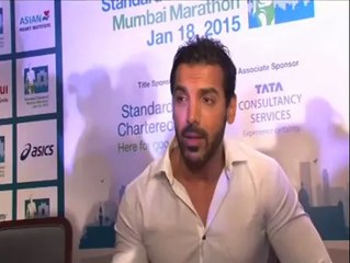 John Abraham in Mumbai Marathon