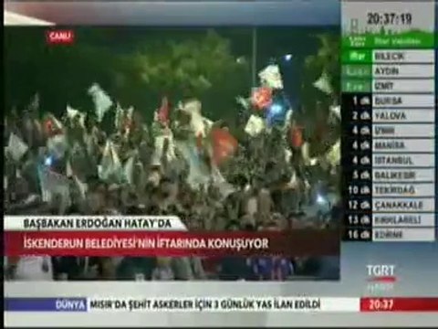 Başbakan ve Cumhurbaşkanı Aday Recep Tayyip Erdoğan İskenderun Belediyesinde İftarda Konuşuyor