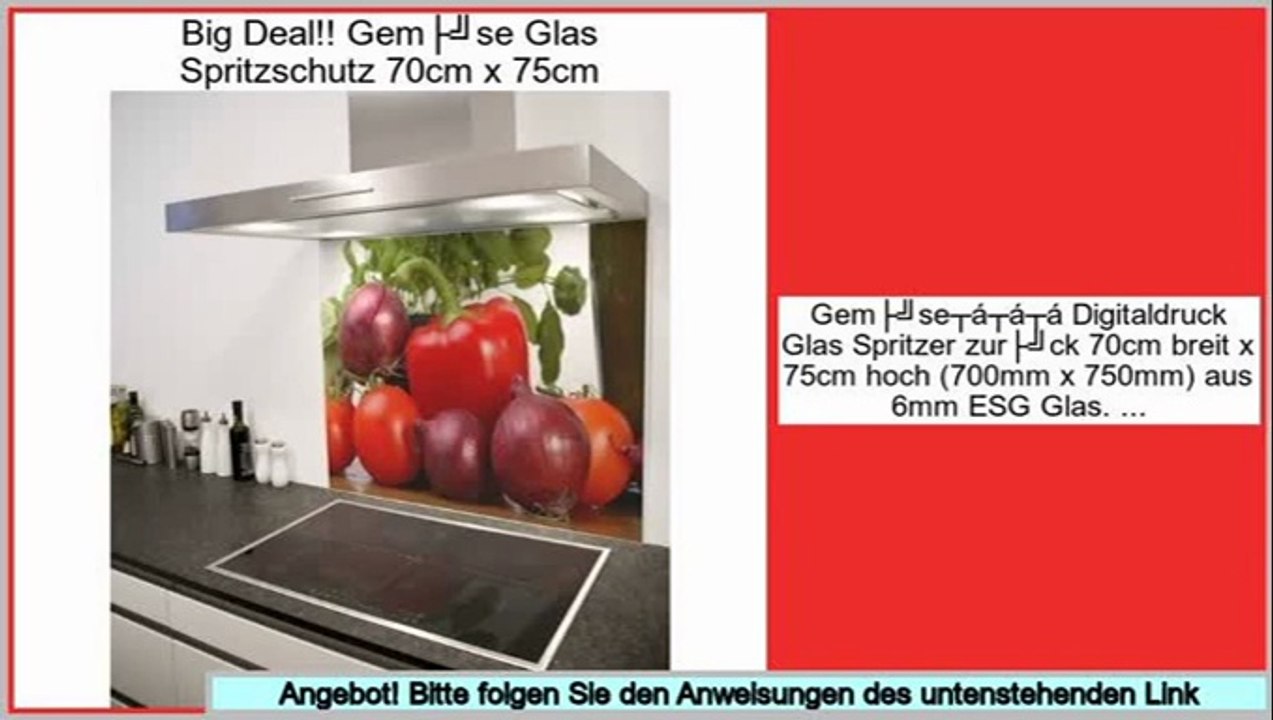 Rabatt Gemüse Glas Spritzschutz 70cm x 75cm