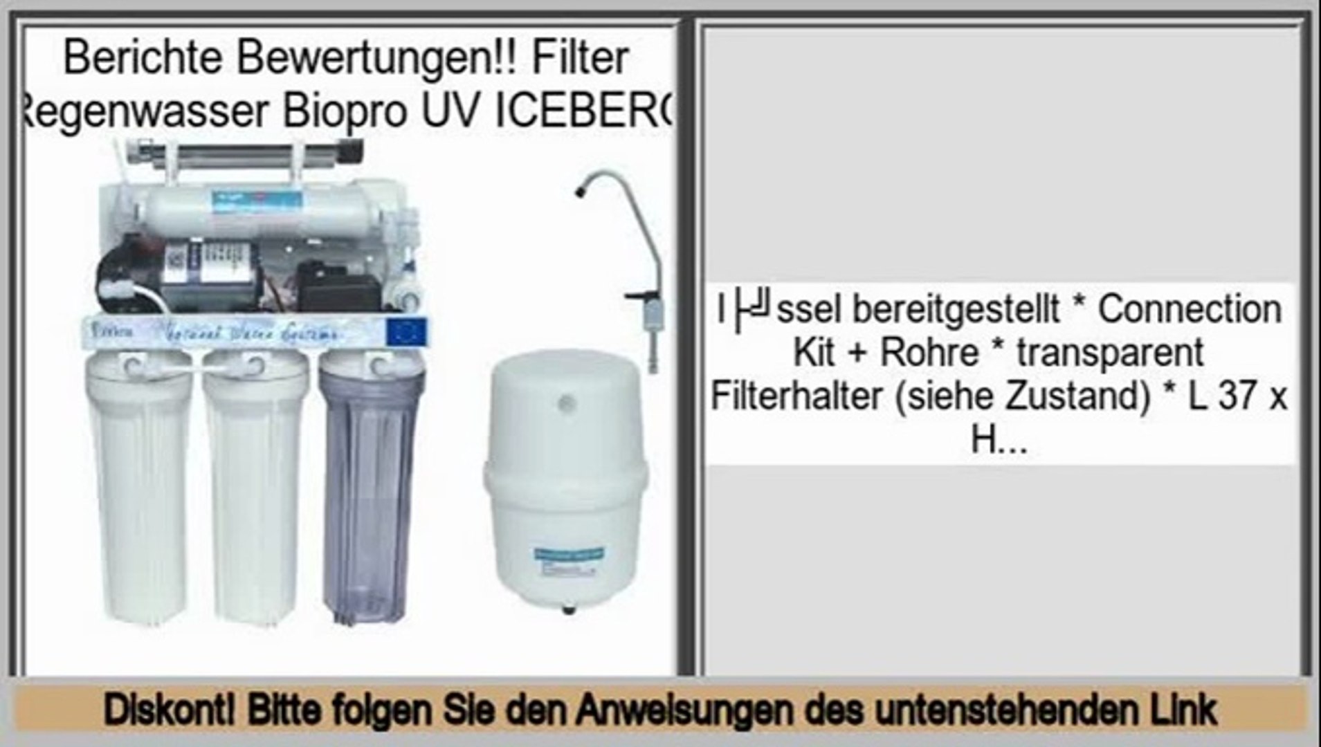 ⁣Consumer Reviews Filter Regenwasser Biopro UV ICEBERG