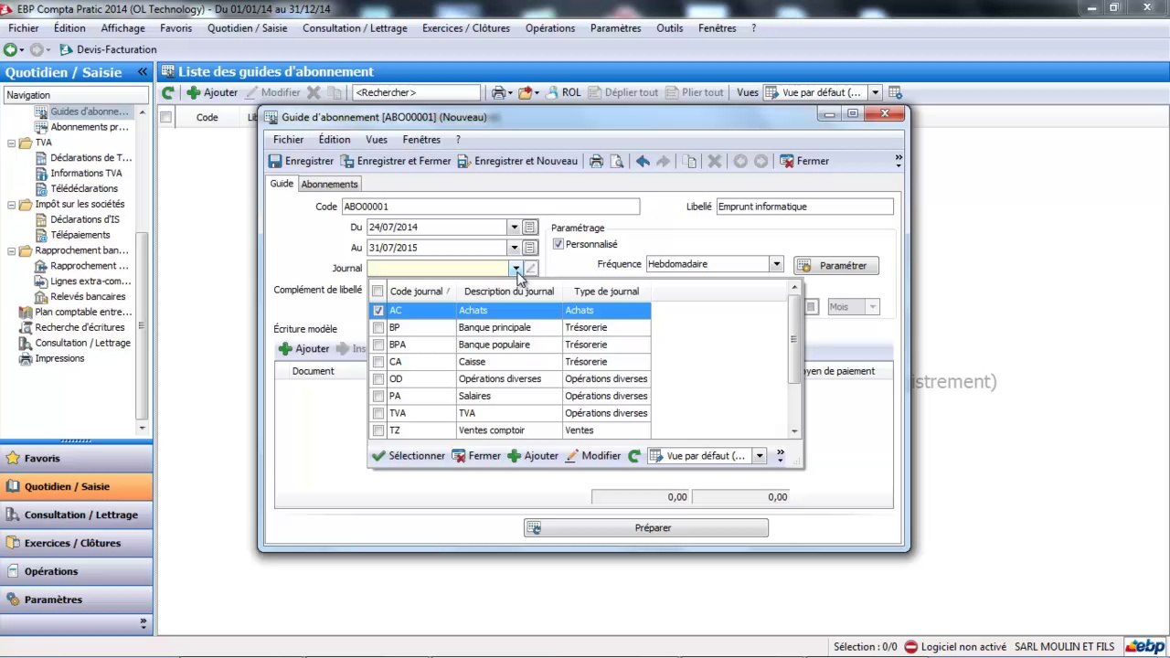 EBP Compta Pratic 2014 : Les guides abonnement