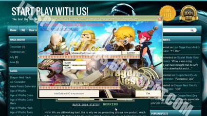 Dragon Nest EU AC and Gold Generator