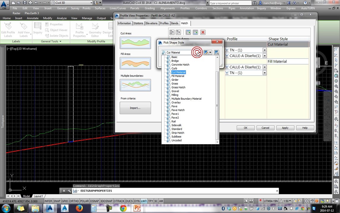 Tutoriales RG - AutoCAD Civil 3D 2014 - 35-HATCH ENTRE PERFILES