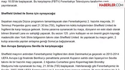 Fenerbahçe'nin Hazırlık Maçlarının Programı Belli Oldu