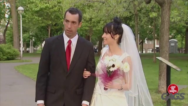 Kid Disappears Under Wedding Dress