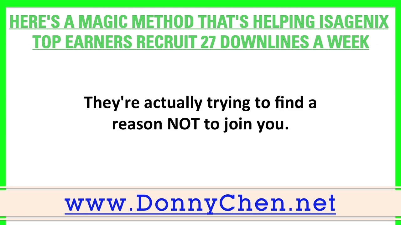 Here's A Magic Method That's Helping Isagenix Singapore Top Earners Recruit 27 Downlines A Week