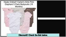 Reports Reviews Carter's Girls Pink Elephant 5 Pack Bodysuits (18 Months)