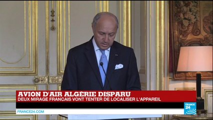 Laurent Fabius : Le vol AH5017 d'Air Algérie s'est "probablement écrasé mais n'a pas été retrouvé"