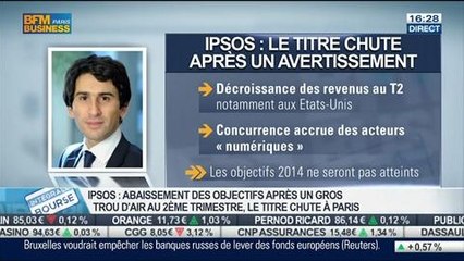 Ipsos: abaissement des objectifs, le titre chute à Paris: José Berros, dans Intégrale Bourse – 24/07
