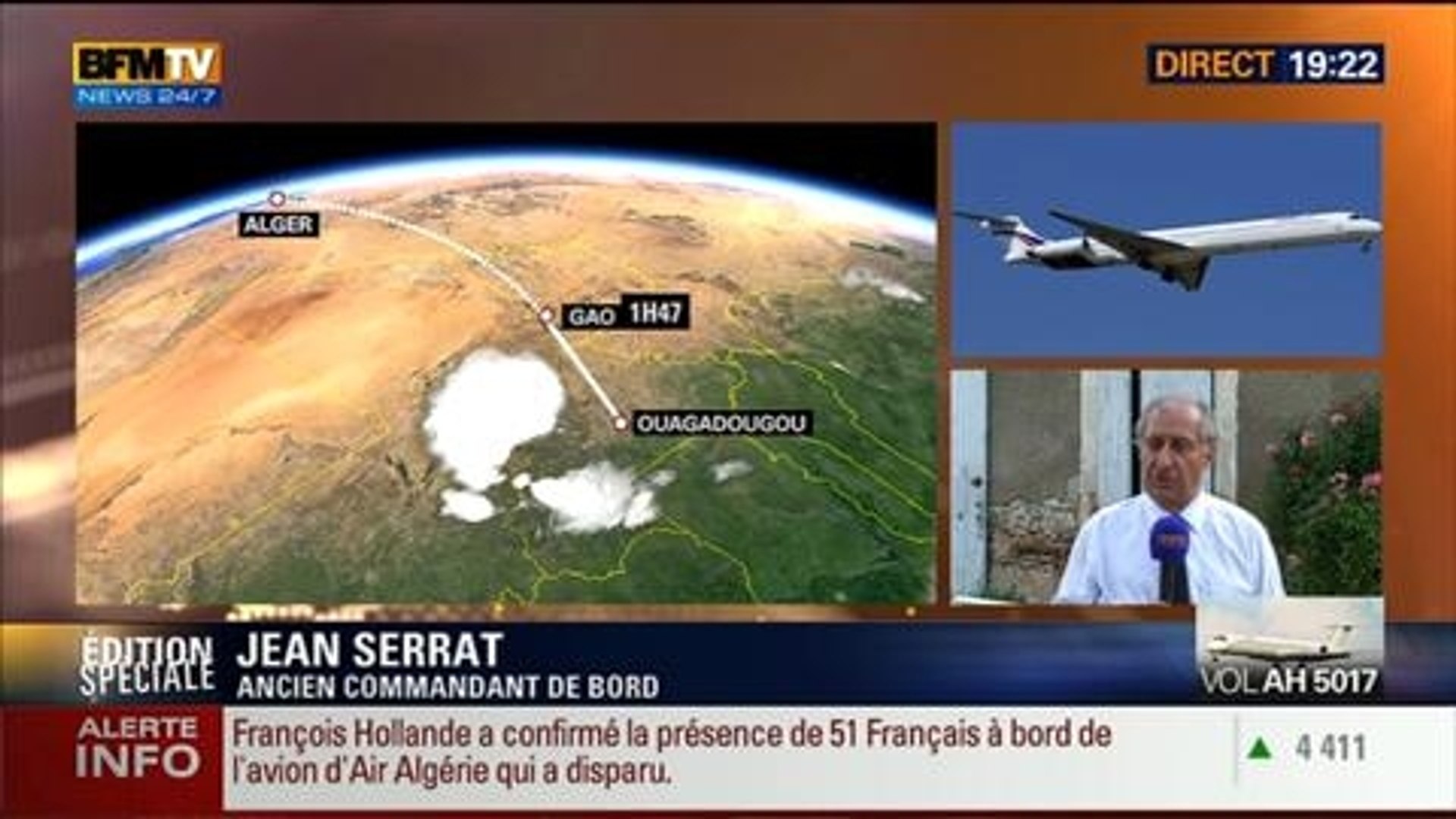BFM Story: Édition spéciale - Disparition du vol d'Air Algérie: deux Mirage  2000 effectuent des vols de reconnaissance - 24/07 - Vidéo Dailymotion