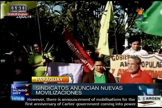 Paraguay: Trade unions continue to reject Cartes' neoliberal policies