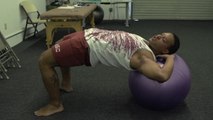 Swiss Ball Hip Thrusters (for upper hamstrings, abs & glutes)