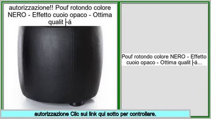 a buon mercato Pouf rotondo colore NERO - Effetto cuoio opaco - Ottima qualità