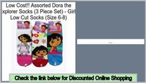 Best Assorted Dora the Explorer Socks (3 Piece Set) - Girls Low Cut Socks (Size 6-8)