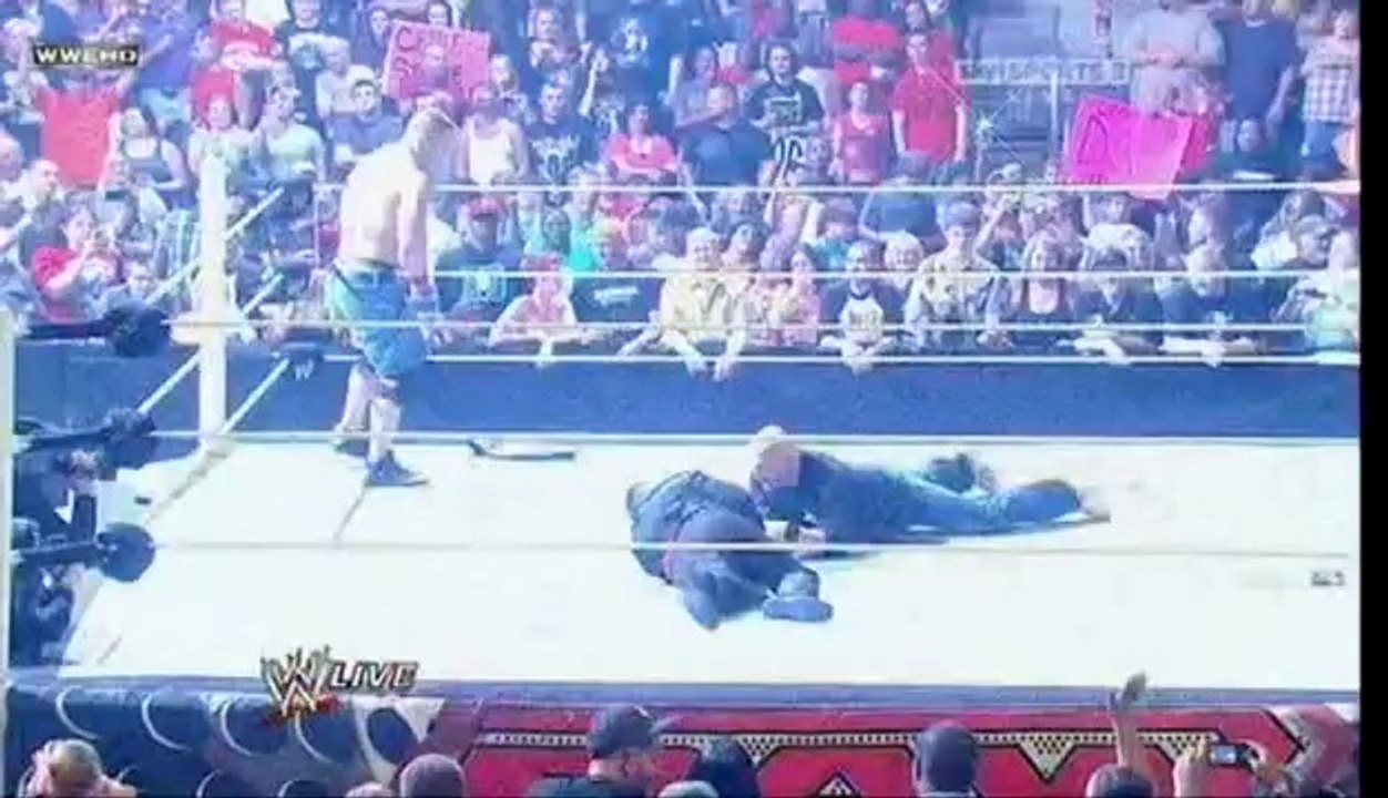 Stone Cold and John cena attack Michael Cole !