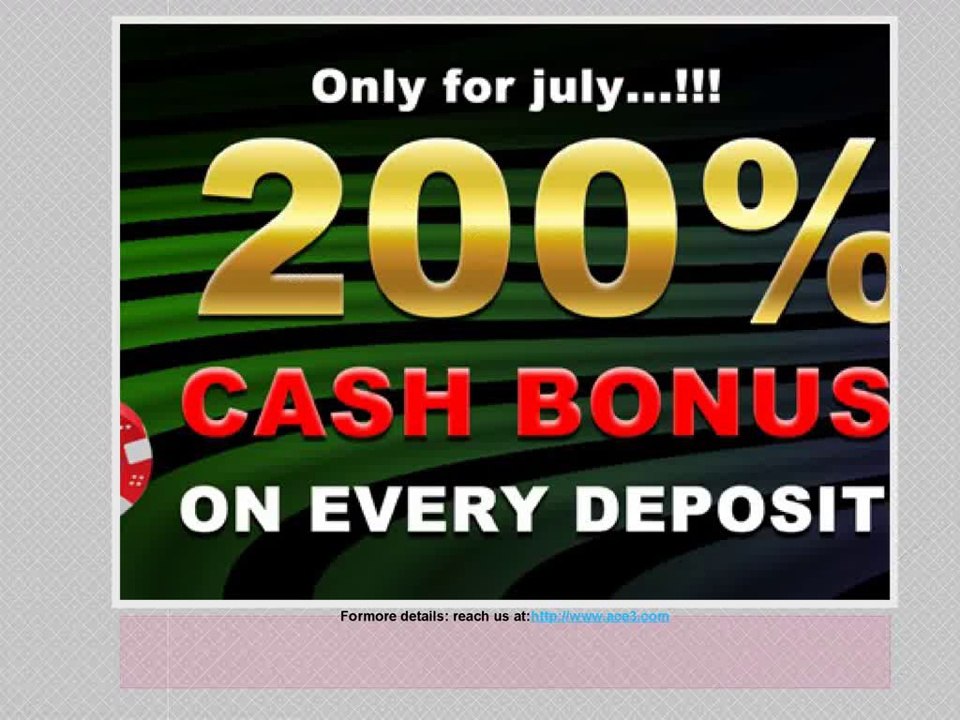 Ace3 announces a cash bonus on players every deposits