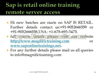 sap is retail online trainng remote server access