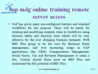 sap mdg online training remote server access