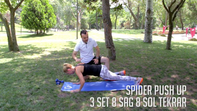 Göğüs Kaslarını Çalıştırmak için Spider Push Up - Her Yerde Spor