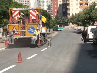 TALAS'TA ASFALT VE YOL ÇİZGİSİ ÇALIŞMASI