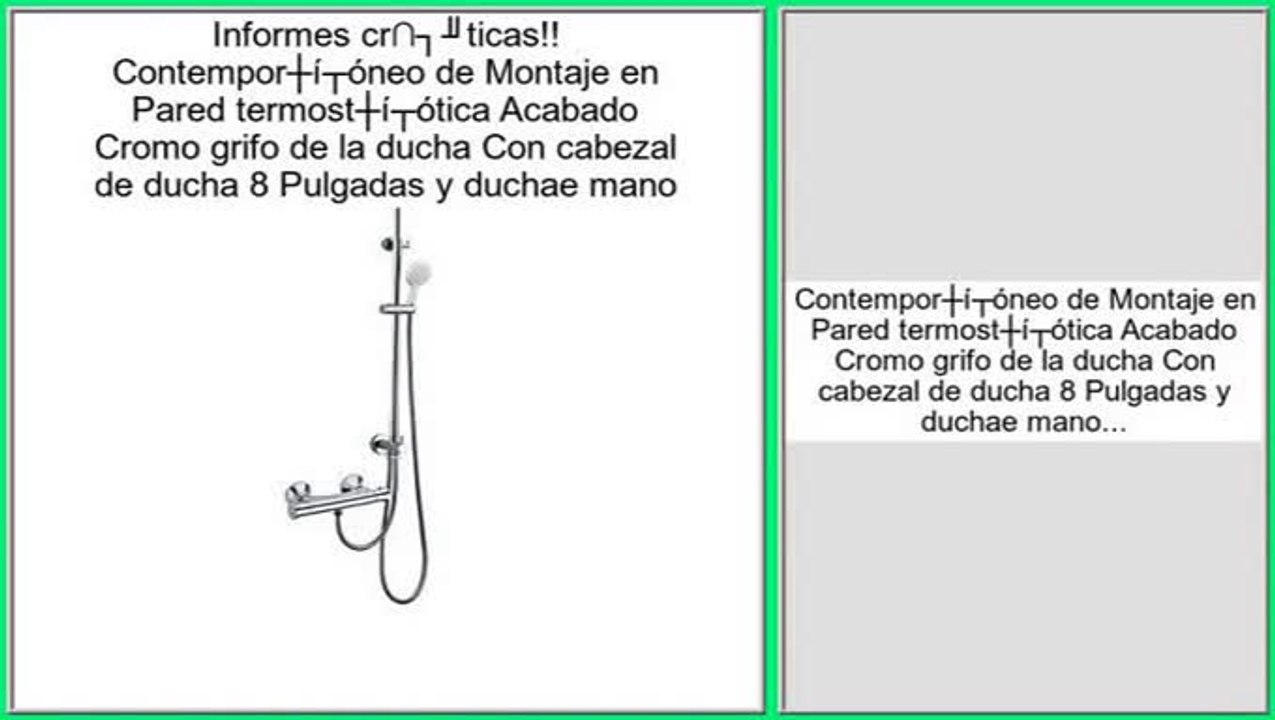 ofertas Contemporš¢neo de Montaje en Pared termostš¢tica Acabado Cromo grifo de la ducha Con cabezal de ducha 8 Pulgadas y duchae mano