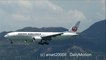 Boeing 777 Japan Airlines Flight JL029 from Tokio Landing in Hong Kong Airport
