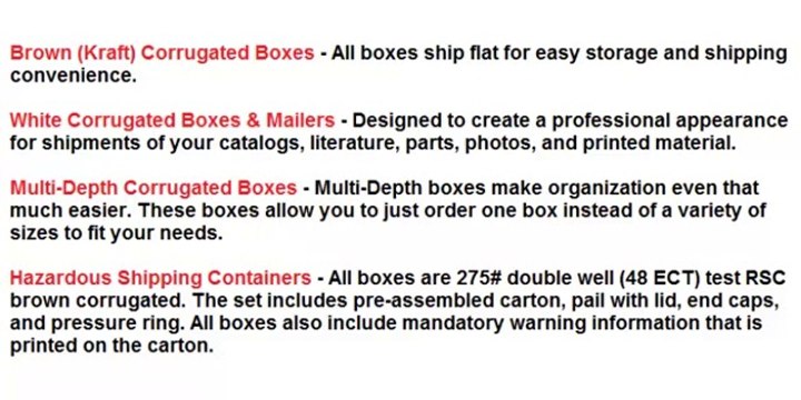 Corrugated Cardboard Boxes & Shipping Cartons