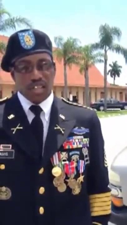 Fake Soldier at a funeral confronted by real Marines