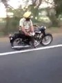 Daredevil Sikh Bike Rider Rides Without Hands and Sideways