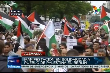 Alemanes se manifiestan en apoyo a Palestina en Berlín