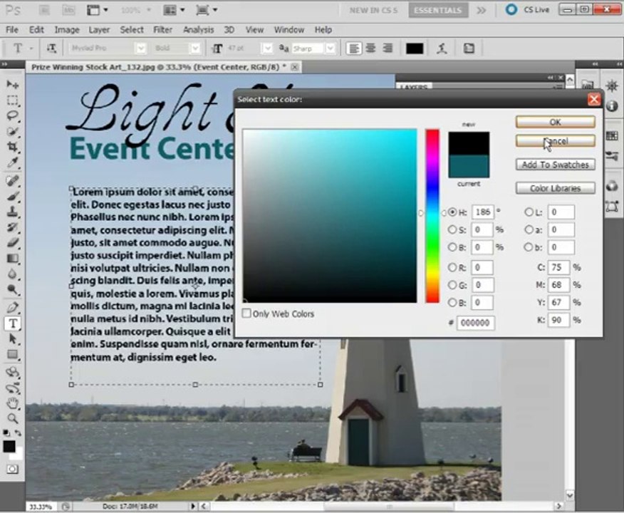 Adding Text to an Image adobe photoshop cs 5