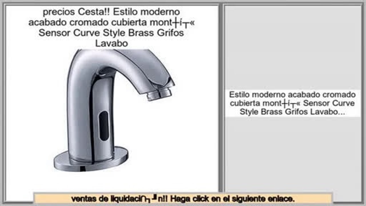 Las mejores ofertas de Estilo moderno acabado cromado cubierta montš® Sensor Curve Style Brass Grifos Lavabo
