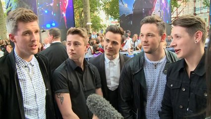 Collabro check out the Guardians of the Galaxy premiere