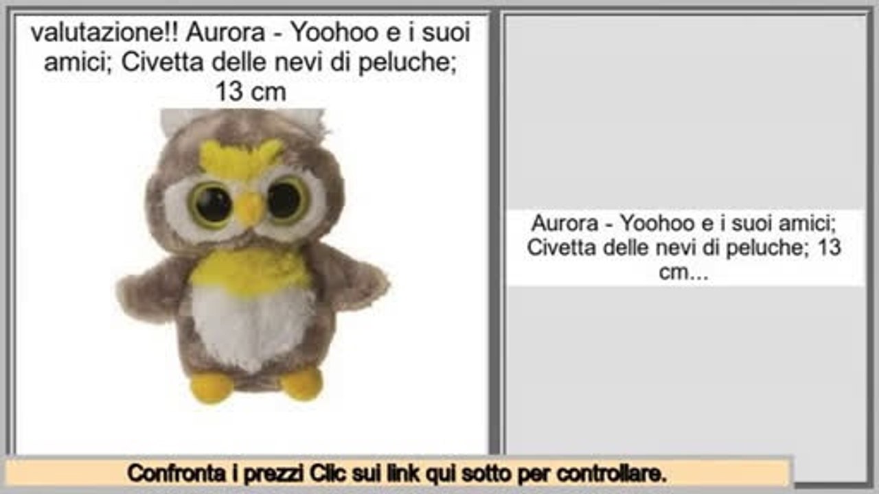 efficiente Aurora - Yoohoo e i suoi amici; Civetta delle nevi di peluche; 13 cm