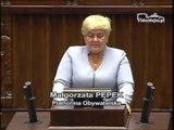 Poseł Małgorzata Pępek - Wystąpienie z dnia 24 lipca 2014 roku.