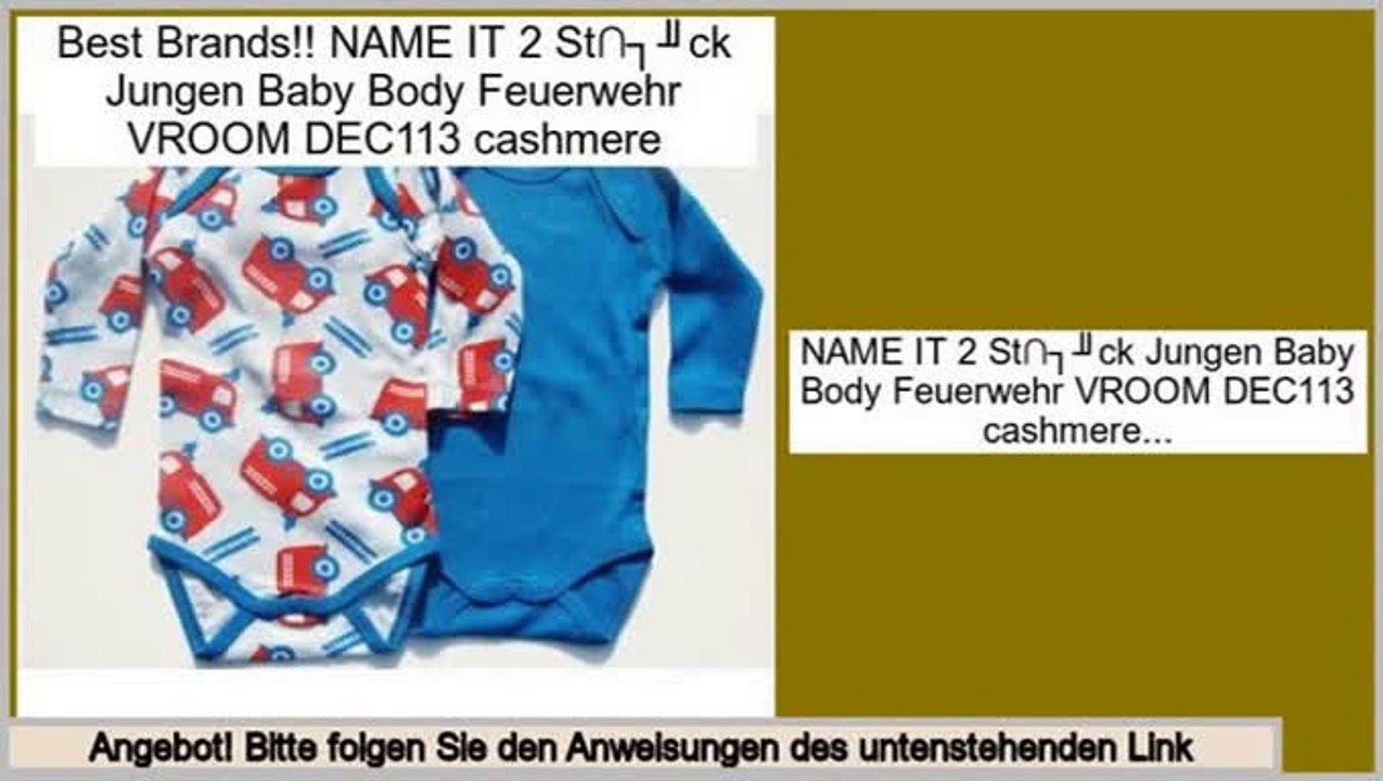 Rabatt NAME IT 2 St�ck Jungen Baby Body Feuerwehr VROOM DEC113 cashmere