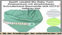 Angebote heute casafeli Bio Baby Tuch Dreieckstuch mit abnehmbaren Schnullerband Baumwolle kbA GOTS hellgrau kiwi