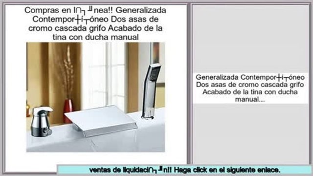 ventas de liquidaci�n Generalizada Contemporš¢neo Dos asas de cromo cascada grifo Acabado de la tina con ducha manual