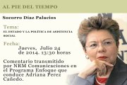 AL PIE DEL TIEMPO - Socorro Diaz Palacios - El Estado y  la política de Asistencia Social