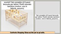 offerte Speciali Set completo di 6 pezzi lenzuola per lettino 70x40 neonato bambino (motivo: orsi in fattoria_azzurro)