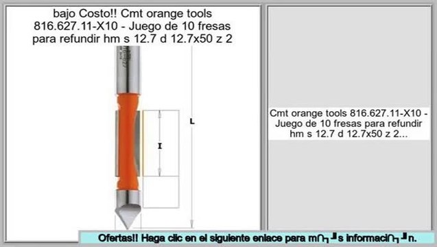 Las mejores ofertas de Cmt orange tools 816.627.11-X10 - Juego de 10 fresas para refundir hm s 12.7 d 12.7x50 z 2