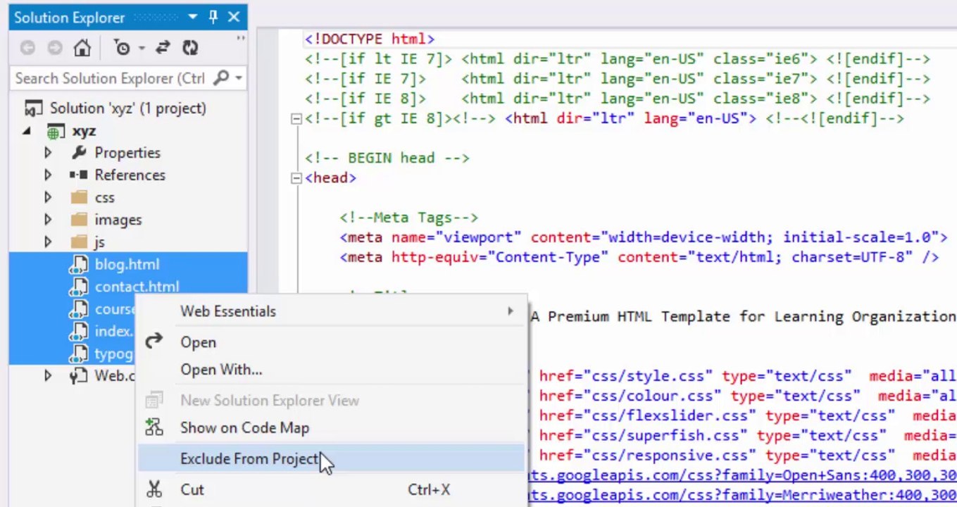 Converting HTML Website to ASP.NET