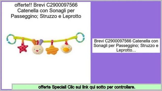 supermercato Brevi C2900097566 Catenella con Sonagli per Passeggino; Struzzo e Leprotto