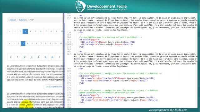 Comment créer des pages numérotées avec le Framework BootStrap 3 et le fil d ariane