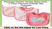 Deals Site Gerber Baby-Girls  3 Pack Interlock Dribbler Bib Cupcake