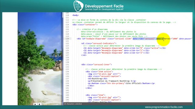 Comment créer un diaporama avec le Framework BootStrap 3